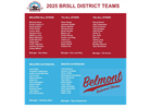 BRSLL District Team Announcements